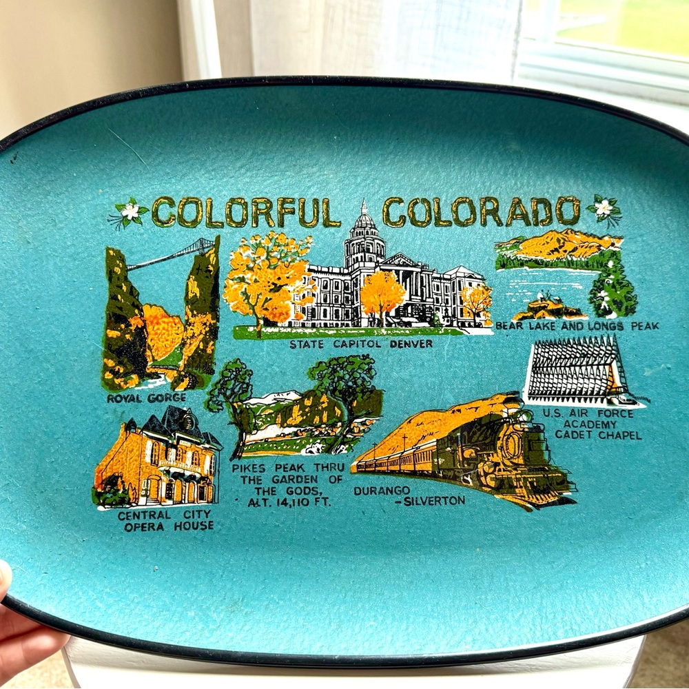 Vintage 1960s Mid Century Modern Colorful Colorado TILSON of Japan Serving Tray
